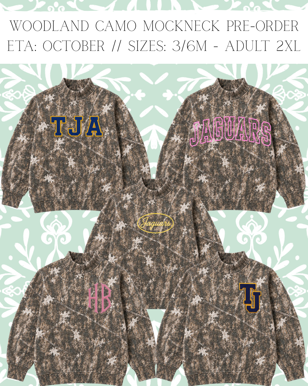 Adult Camo Mockneck Preorder (ETA: October) Closes 8/14